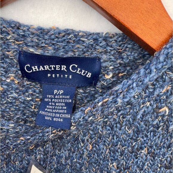 Vintage Charter Club Blue Crew Neck Sweater Size PP - Picture 8 of 10
